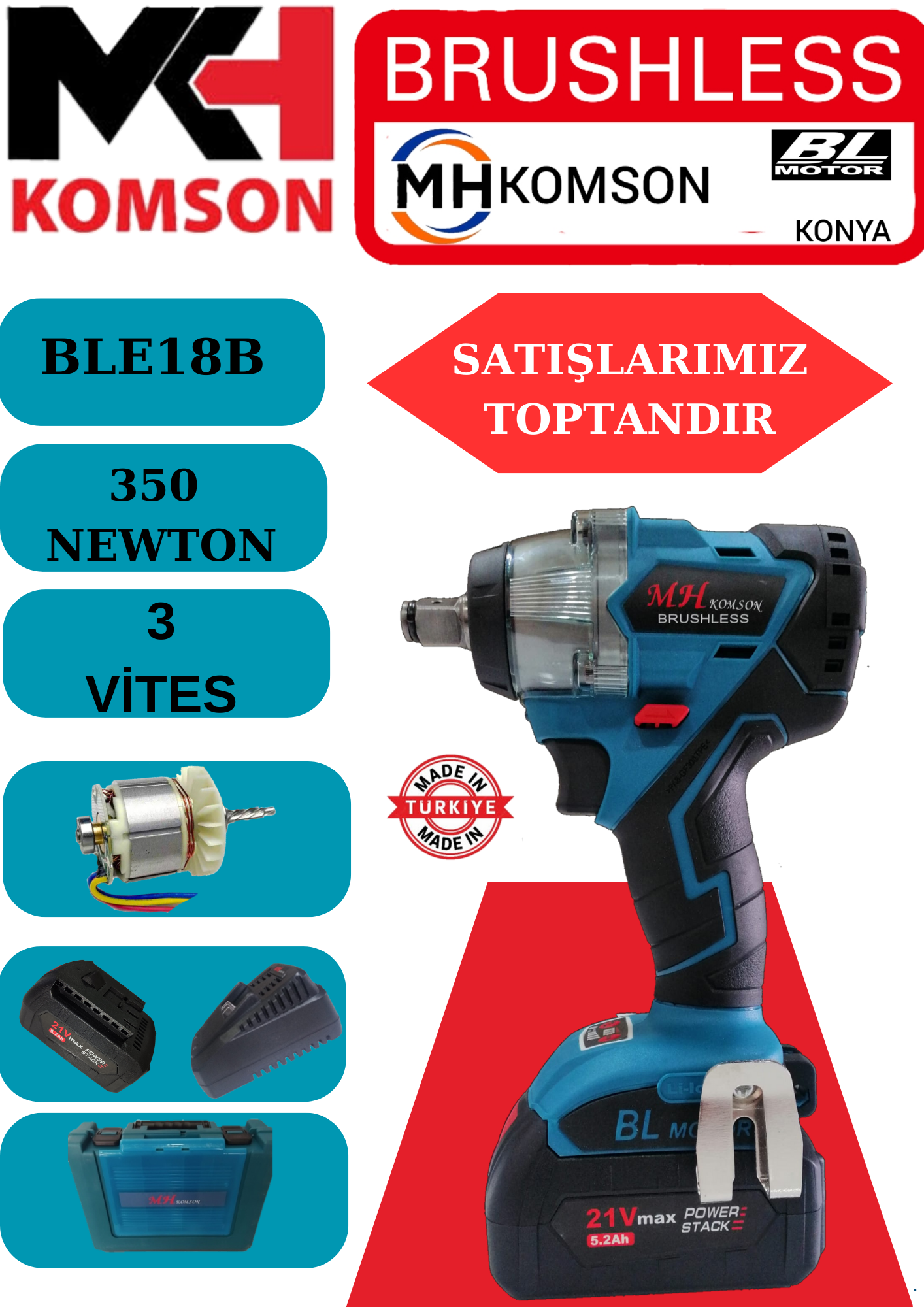 Komson Akülü Somun Sıkma Makinası BLE18B