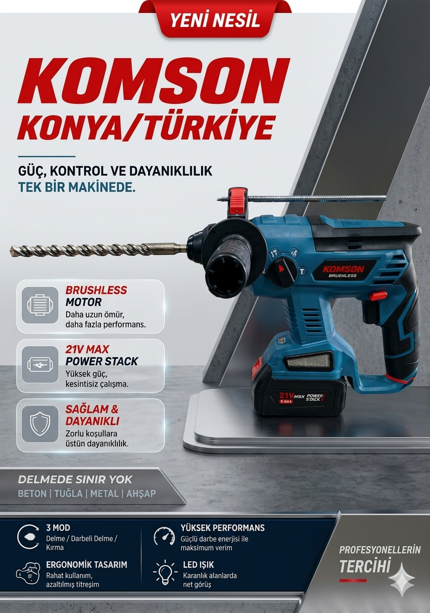 Komson Şarjlı hilti BLSG21B Kömürsüz Motor Lityum Batarya