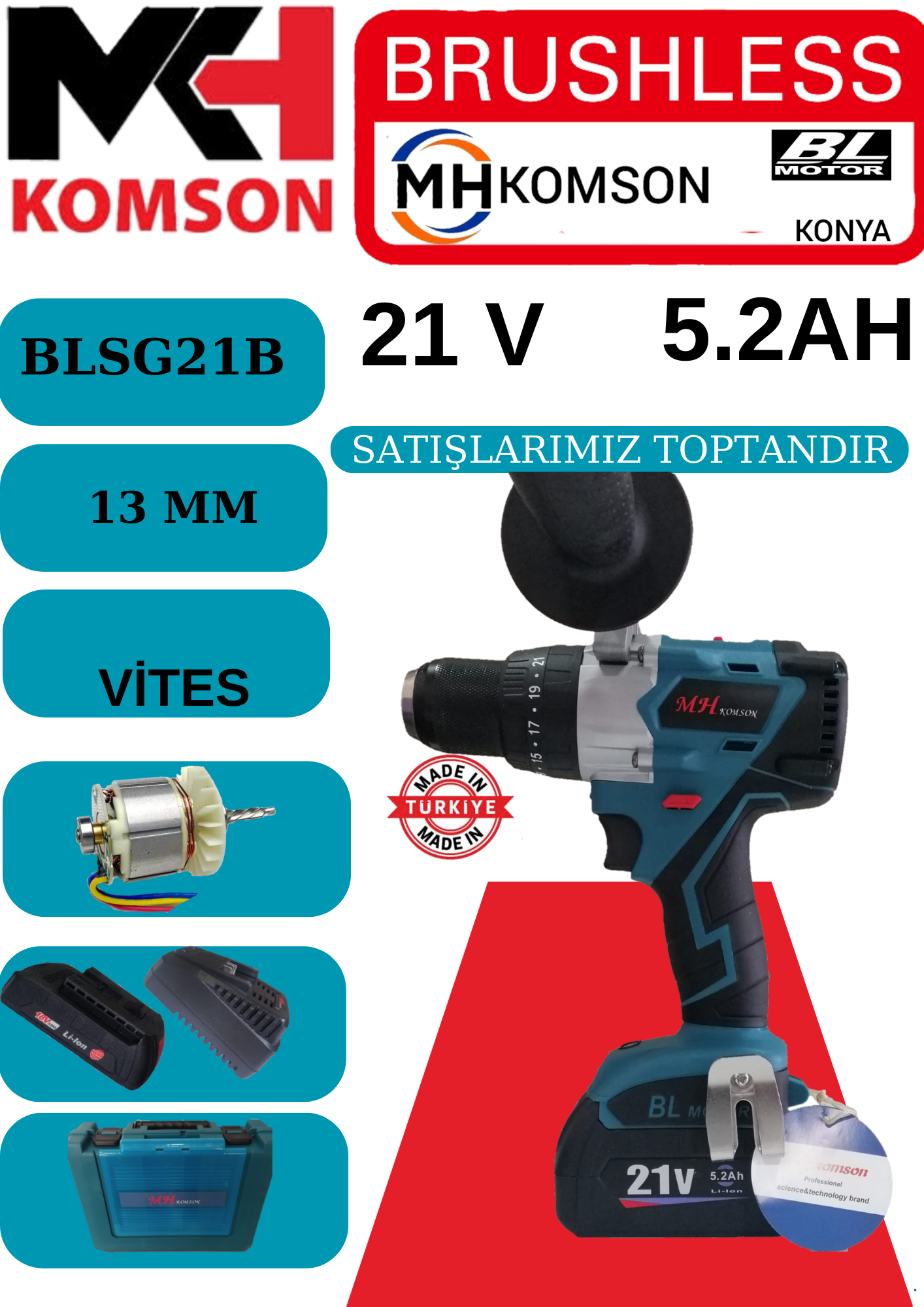 Komson Blsg21b Darbeli Akülü Vidalama 130Nm