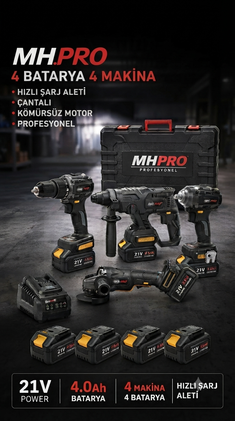 Komson Mhpro 4 Lü Set Bataryalar Dewalt ile Uyumludur