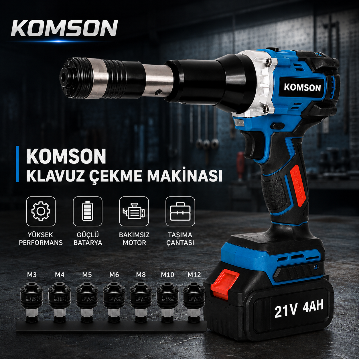 komson şarjli kilavuz çekme makinasi